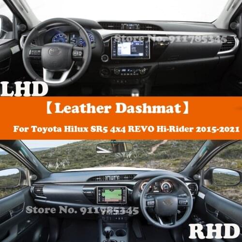 Suede Leather Dashmat Accessories Car-Styling Dashboard Covers Pad Sunshade For Toyota Hilux SR5 4x4 REVO Hi-Rider 2015-2021