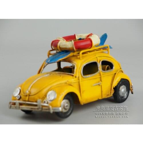 Iron vintage handicraft vintage car model home adornment creative pure handmade adornment