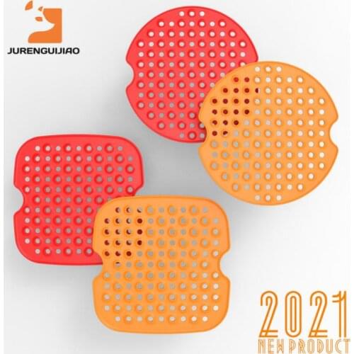 1pc Air Fryer Steamer Liners Premium Perforated Silicone Pad Non-Stick Steaming Basket Mat Baking Utensils For Kitchen Supplies