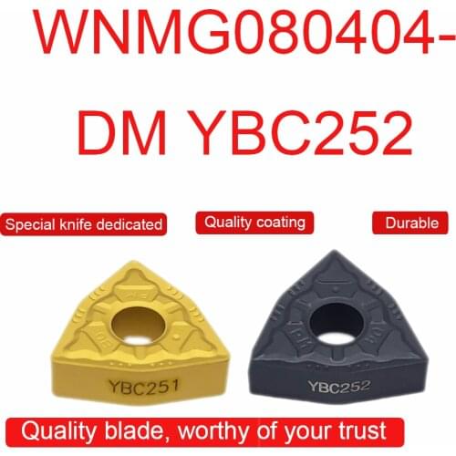 10PCS High Quality WNMG080404 DM YBC251 YBC252 Carbide Inserts External Turning Tool CNC Lathe Cutter Tool Machine
