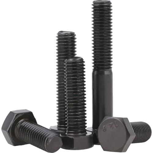 2-10Pcs Hex Head Screws M6 M8 DIN933 Grade 12.9 High Tensile Carbon Steel External Hex Screw Length 12-150mm