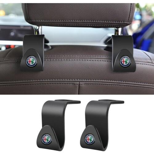 2Pcs Car Seat Back Hook Auto Interior Accessories For Alfa Romeo Giulia Stelvio Giulietta Spider GT Mito 156 159 147 4C 8C Disco
