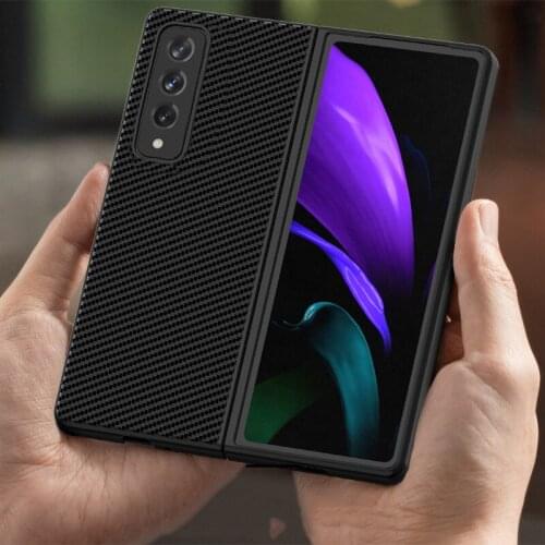 For Samsung galaxy Z Fold 3 Case Leather Hard PC Cover For Galaxy Z Fold3 5G Cover Shockproof Flip Coques