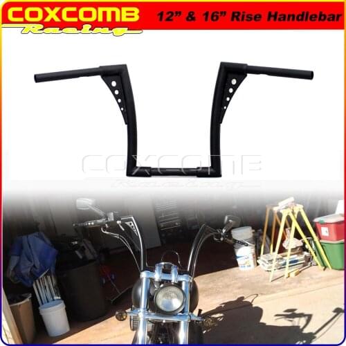 Black Chrome Motorbike Custom Classic Handlebar 12" 16" Rise APE Hanger Bar 32mm Drag Control Bar for Harley Softail Sportster