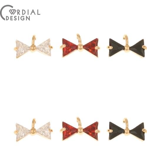 Cordial Design 100Pcs 6*10MM Jewelry Accessories/DIY Pendant/Hand Made/Earring Making/Jewelry Findings & Components/CZ Charms