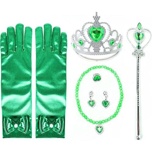 Children Costume Party Princess Accessory for Girls Petticoat Rapunzel Wig Elsa Anna Gloves Tiara Wand Necklace Birthday Supply