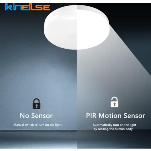 Indoor Outdoor PIR Smart Sensor LED Panel Ceiling Lamp IP56 Waterproof 20W / 30W High-bright Ceiling Light for Kitchen Bathroon