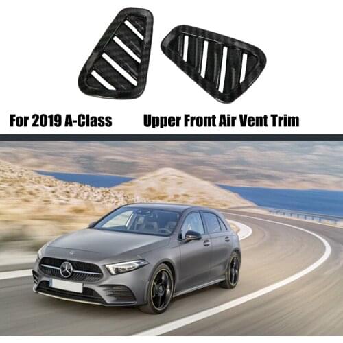 For Mercedes-Benz A Class W177 A200 A220 2019 - 2021 2Pcs Carbon Fiber Style Air Condition Vent Outlet Cover Trim Fit