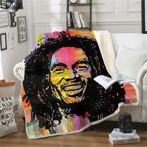 Double Layer Blankets Bob Marley Printed Blankets for Bed Teenager Blanket Home Decoration Fashion Adult Thick Quilt