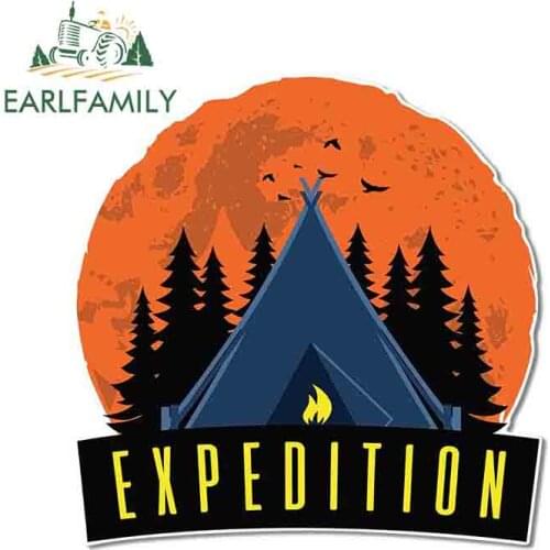 EARLFAMILY 13cm X 12.8cm for Adventure Night Expedition Campfire Camping Fine Decal Personality Creative Car Stickers Decoration