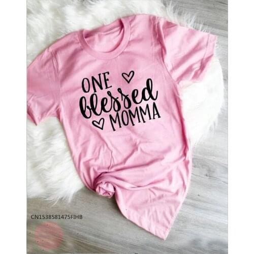 One Blessed Momma Hipster Funny Premium T-Shirt Moma Easter Tee Mom Jesus Blessed Slogan Girl Gift Tops Popular Stylish T Shirts