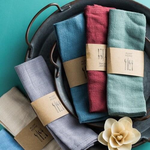 Nordic Cotton Linen Tea Napkin Table Handkerchief Cloth for Dinner Party Restaurant Bowl Teapot Cleaning Towel Desktop Decorativ