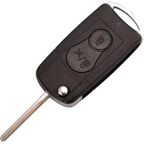 Jingyuqin 10pcs Remote Modified Car Key Fob Shell For SSANGYONG ActYon Rexton 2 W Kyron 2 Button Case Replacement