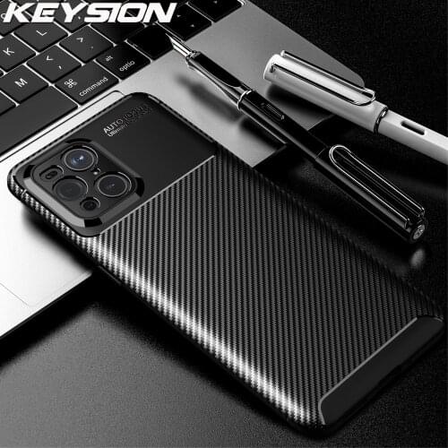 KEYSION Phone Case for OPPO Find X3 Pro 5G Carbon Fiber Texture Soft Silicone Shockproof back Cover For OPPO Find X3 Lite X3 Neo
