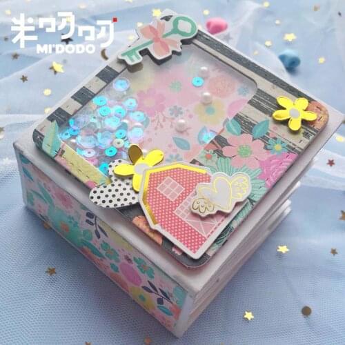 Album Inside Metal Cutting Dies 2020 For Scrapbooking DIY Paper Mini Album Planner Blueprints Midodo Square Craft Die Cut