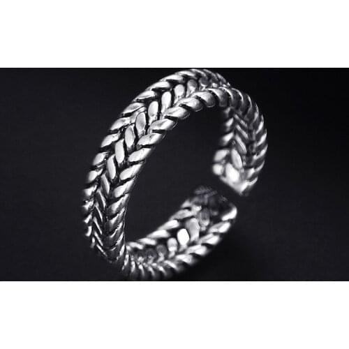 Trendy Vintage Knot Shape Antique Silver Plated Punk Hiphop Rock Style Resizable Ring for Women Girl Retro Party Jewelry