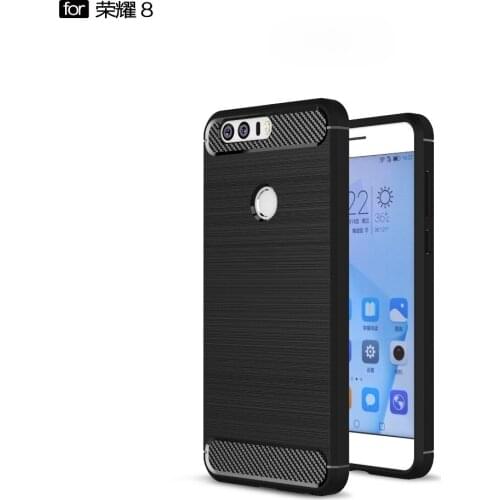 Soft TPU bumper case for huawei honor 8 case soft Silicone Carbon Fiber Textureback back covers bumper for huawei honor 8 case