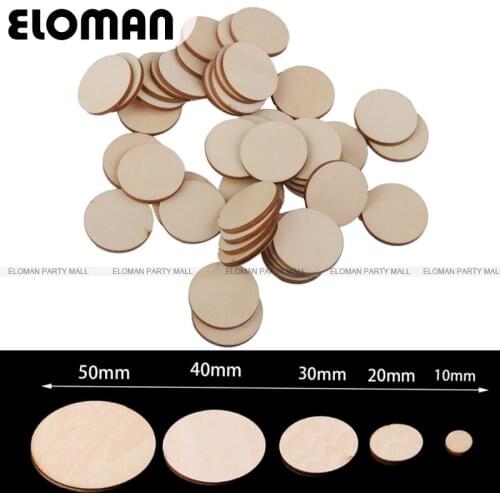 ELOMAN 100PCS Unfinished Round Wooden laser cut wood diy crafts decorations accessories