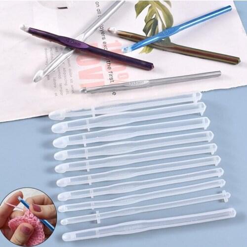 Transparent silicone mold resin decoration process ten types of crochet silicone mold knitting tools DIY mold epoxy resin mold j