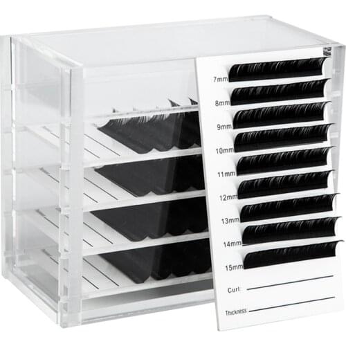 Clear 5 Layers Eyelash Storage Box Makeup Organizer False Eyelashes Glue Pallet Holders Grafting Eyelashes Extension Makeup Tool