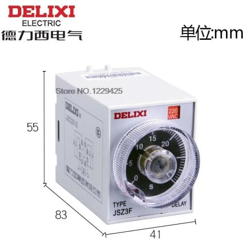 DELIXI Cut off Power Time Relay Timer Switch JSZ3F-2 Delay Time 30S 220v 380v