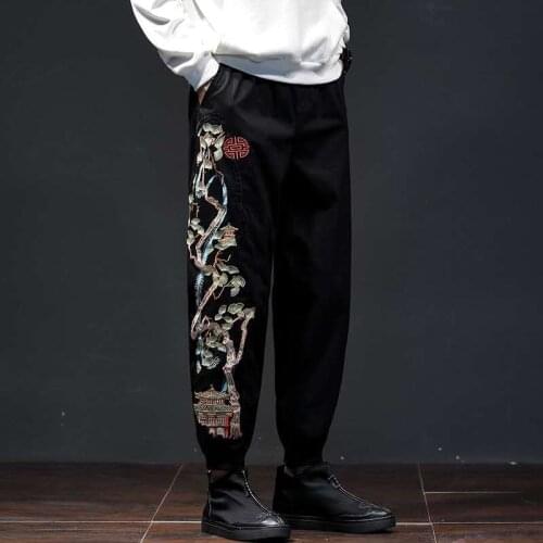 Chinese Style Harem Pants Men Joggers Sweatpants Japanese Streetwear Men Pants Kimonos Trousers Work Mens Pants 2021 New KK3540