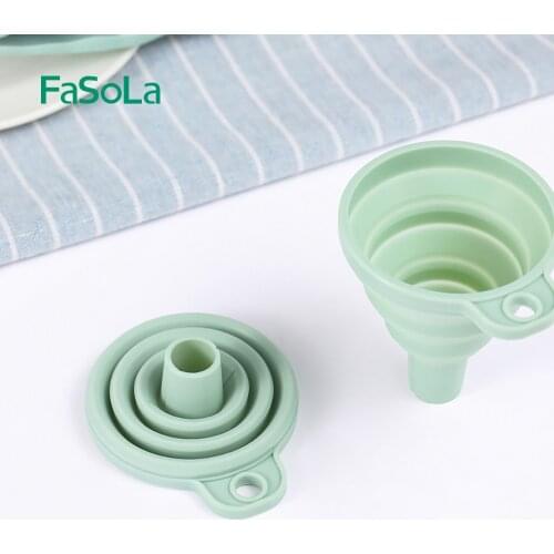 FaSoLa Mini Silicone Foldable Oil Funnel Collapsible Telescopic Household Folding Funnel Kitchen Accessories Tools