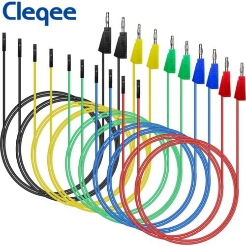 Stackable Banana Plug to Male/Female Jumper 26 AWG test lead Binding Post to Solderless Breadboard Soft Silicone Flexible Lead