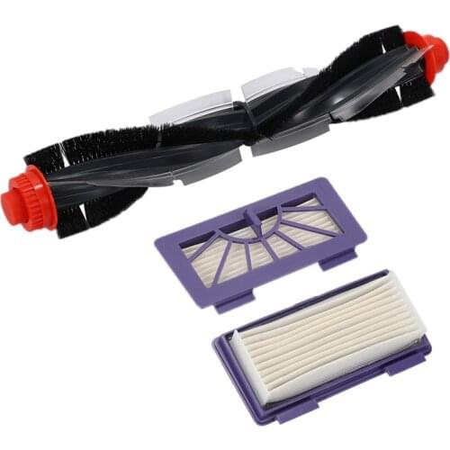 1pcs Replacement Combo Roller Brush+HEPA Filterx2 for Neato XV-21 XV Signature Pro XV-11 XV-12 XV-15 Curved Combo Roller Brushes