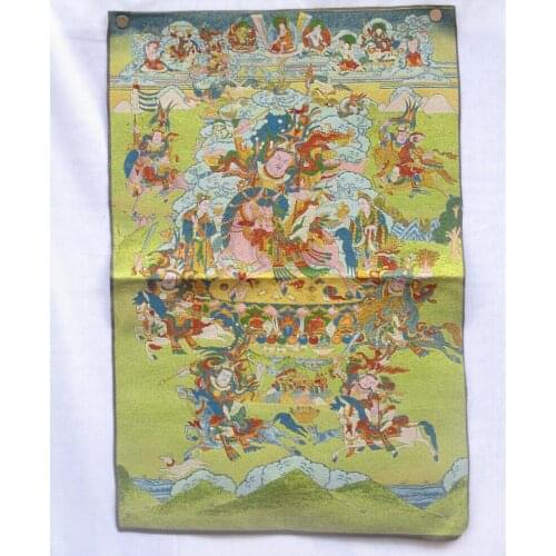 Collectible Traditional Tibetan Buddhism in Nepal Thangka of Buddha paintings ,Big size Buddhism silk brocade painting p002625