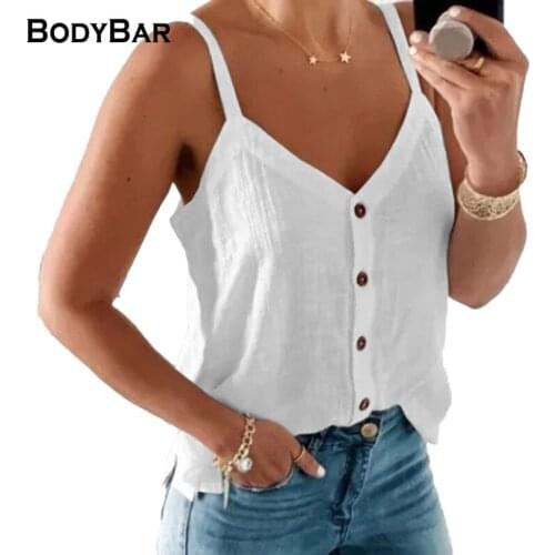 Ladies Camisole T-shirt Loose Button Design Knitted Vest Large Size 5XL Summer Top V-neck Fashion Women Pure Color Pullovers 5XL