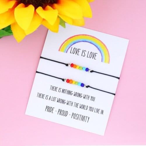 Love Is Love Rainbow Pride Bracelet Rainbow Pride Couples Bracelet Gay Pride Jewellery Women Men Rainbow Bracelet Partner Gifts
