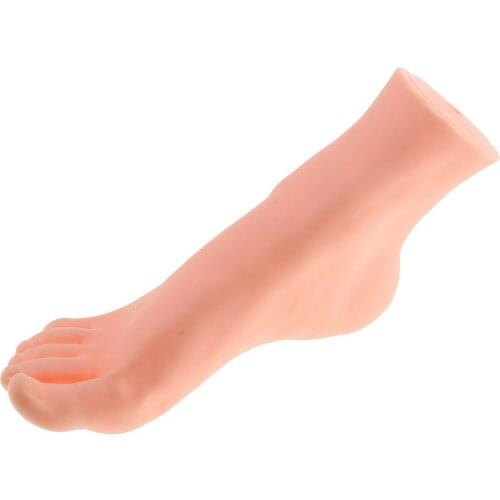 1pcs Silicone Rubber Male Right Foot Mannequin Model for Shoes Socks Sox Short Stocking Anckle Chain Display