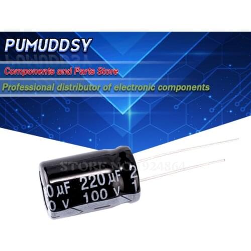 10PCS Higt quality 100V220UF 13X21mm 220UF 100V 13*21 Electrolytic capacitor
