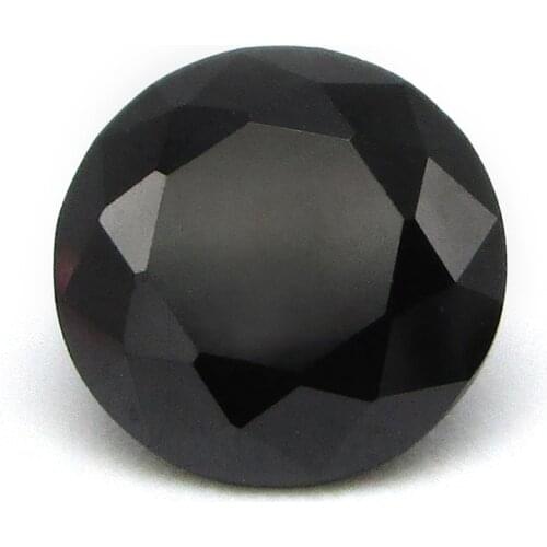 10pc/Lot 3.5-16mm Free Shipping AAAAA Grade Black Loose Zircon Stone Round Cut Cubic Zirconia