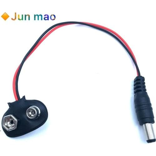 10pcs/lot DC 9V Battery Buckle Experiment Power Connection Line DC2.1MM Power Plug 9V battery buckle Connector Line