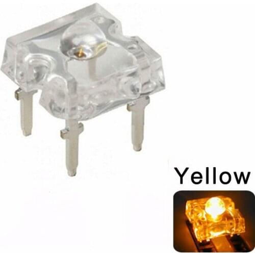 100pcs F3 3mm Piranha Yellow LED Super Flux 20mA Transparent Ultra Bright Round Head Water Clear Lamp Light Beads