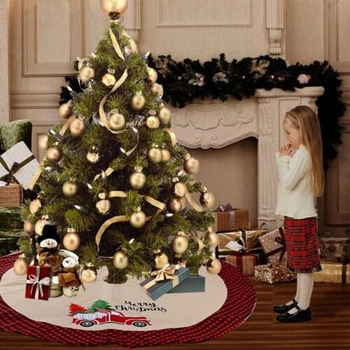 106cm Christmas Tree Skirt Linen Santa Claus Car Ornament Floor Mat Cover Xmas New 2020