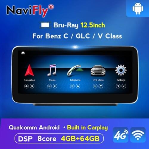 12.5" 10.25" DSP Carplay 8 core Android 10 Car GPS Navigation player For benz C-Class W205/GLC-Class X253/V-Class W446 2015-2018