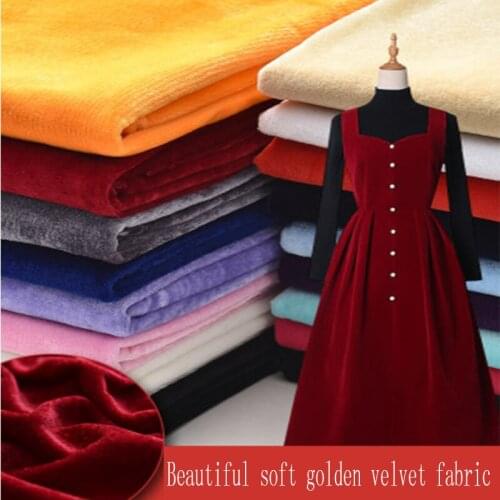 160 cm wide soft golden velvet fabric stretch flannel, used for dresses, pajamas, sofas, curtains, cushions, bedding, blue, gree