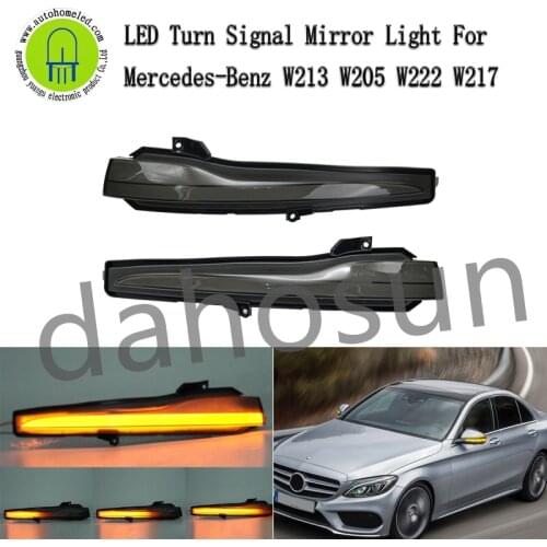 2Pcs LED Dynamic Turn Signal Mirror Light For Mercedes-Benz C-Class W205 E-Class W213 S-Class W222 GMC