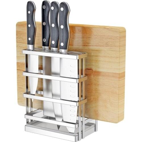 304 stainless steel knife rack cutting board rack pot cover rack cutting board knife holder multifunctional drain pan kitchen