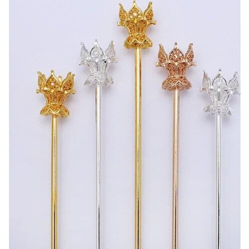 5pcs/lot 130mm 3 Color Alloy Hairpin Chinese Hair Sticks Bridal Hair Fork Hair Accessories For Women