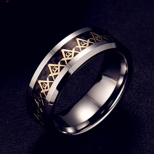 8mm Freemasons Ring Masonic Rings For Men Women Gold Silver Black 316L Stainless Steel Charms Freemasonry fashion Jewelry