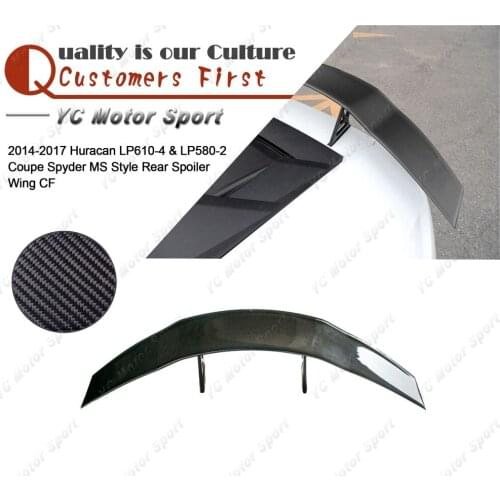 Car Accessories Carbon Fiber MS Style Rear Spoiler Fit For 2014-2016 Huracan LP610-4 & LP580-2 Coupe Spyder Trunk Spoiler Wing