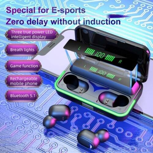 TWS Wireless Earphone For Bluetooth Game Stereo Gaming Headset Mini Portable Power Bank Headphones Long Time Standby