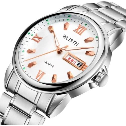 Mens Watch Business Casual Calendar Wrist Watch Waterproof Steel Belt Reloj Deportivo Hombre Automatic Non-Analog Watch Male