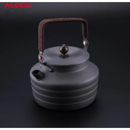 Alocs Outdoor Picnic Supplies 1.3L Ancient Chinese Style Kettle Boil Tea Coffe Kettle Water Jug Canteen Camping Water Bottle