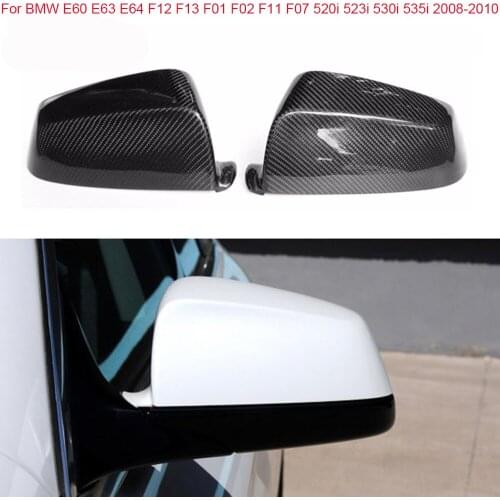 For BMW E60 E63 E64 F12 F13 F01 F02 F11 F07 520i 523i 530i 535i 2008 - 2010 E60 Carbon Fiber Front Side Mirror Cover Cap Trim