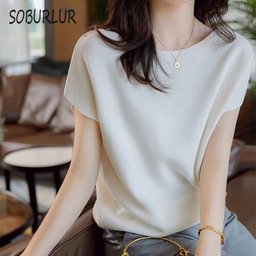SOBURLUR 2021 Summer Anime Kawaii Top Womens T-shirts Oversized T-shirt Woman Clothes Loose Basic Tops Shirt Casual Korean